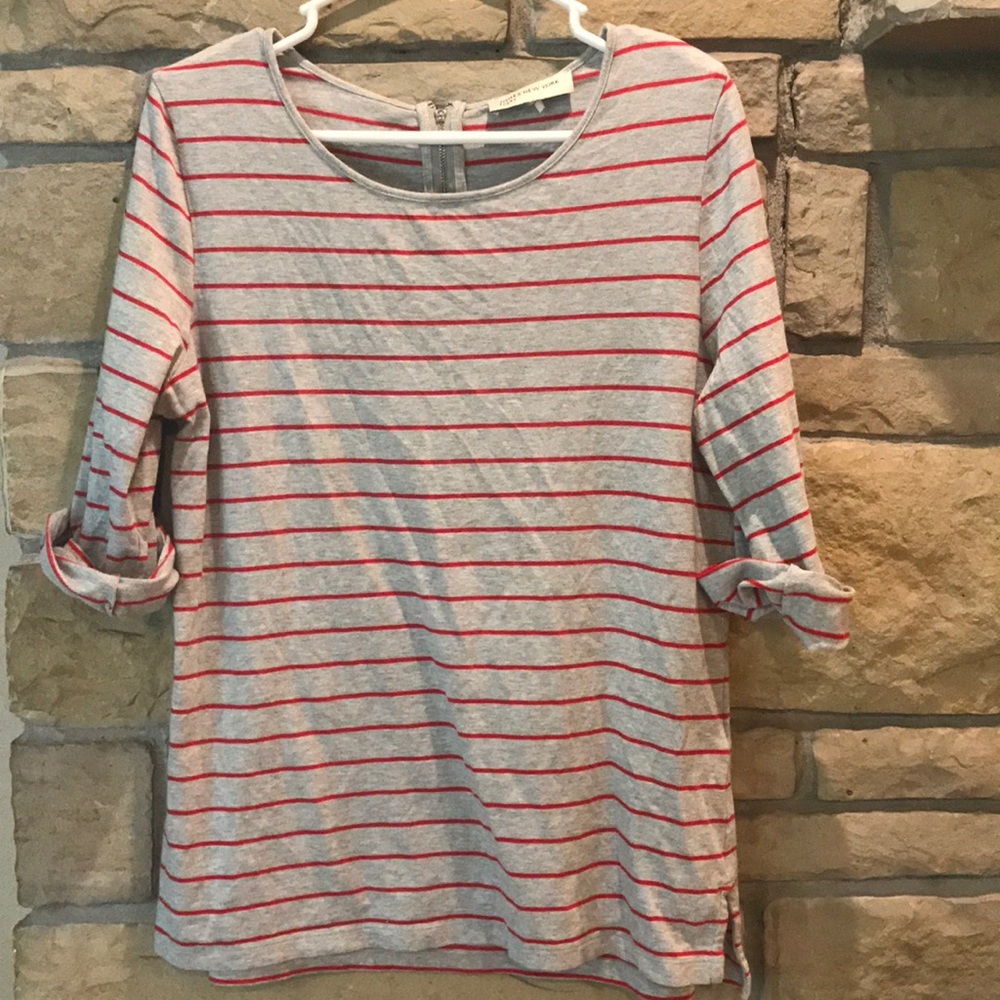 Jones New York Sport 3/4 sleeve striped shirt. L